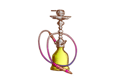 Smoking Hookah Lounge Cafe Equipment Retro Vector