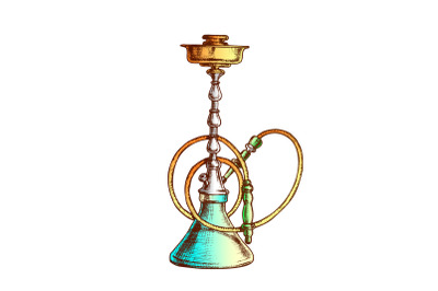 Smoking Hookah Lounge Cafe Tool Vintage Vector