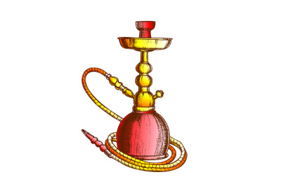 Hookah Lounge Cafe Relax Equipment Vintage Vector