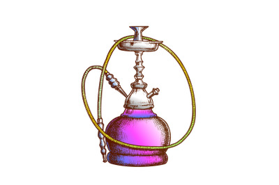 Hookah Lounge Cafe Relax Equipment Retro Vector