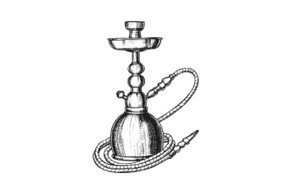 Hookah Lounge Cafe Relax Equipment Vintage Vector