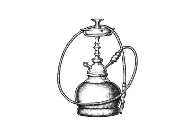 Hookah Lounge Cafe Relax Equipment Retro Vector