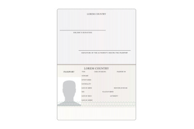 International Passport Vector. People Identification Document. Business, Travel Concept.