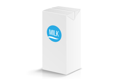 Milk Package Vector Mock Up. Realistic Illustration. Blank Box 1000 ml. Milk Template Retail Package Blank Template Isolated.