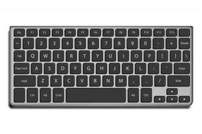 Laptop Keyboard Vector. Letters And Buttons. Isolated On White Illustration