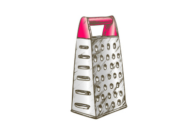 Grater Metallic Kitchenware Color Vector