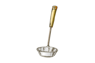 Ladle Metal Soup Tool Kitchenware Color Vector