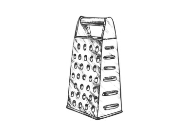 Grater Metallic Kitchenware Monochrome Vector