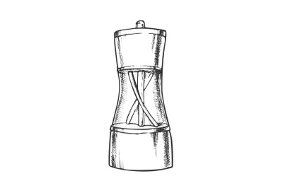 Pepper Spice Mill Kitchenware Monochrome Vector