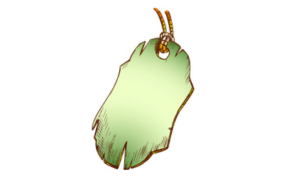 Label Tag Blank Cardboard With Rope Color Vector