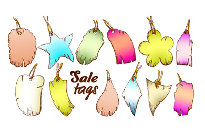 Label Tag In Different Forms Set Color Vector