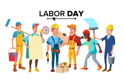 Labor Day Vector. Modern Workers Set. Isolated Flat Character Illustration