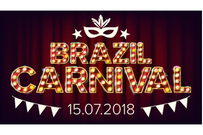 Brazil Carnival Banner Vector. Carnival Lamp Background. For Musical Party Banner Design. Retro Illustration