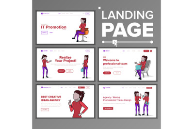 Modern Landing Page Concept Vector. Line Woman. Store. Shop Online. Creative Idea. Business Coworking. Office Investment Webpage. Main Website Page Design. Consumerism Template Illustration