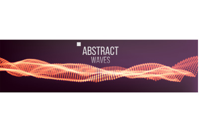 Music Waves Abstract Sound Background Vector. Dot Particle Wave. Visual Sound Or Information Complexity. Illustration