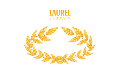 Laurel Crown. Greek Wreath With Golden Leaves. Vector Illustration