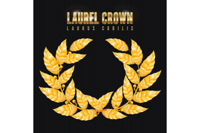 Laurel Crown. Greek Wreath With Golden Leaves. Vector Illustration