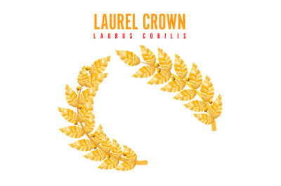 Laurel Crown. Greek Wreath With Golden Leaves. Vector Illustration