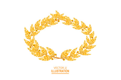 Laurel Crown. Greek Wreath With Golden Leaves. Vector Illustration