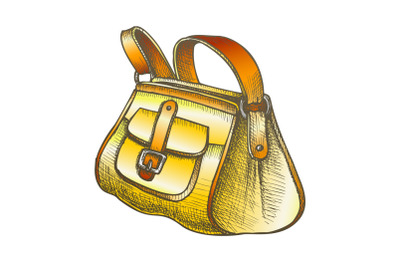 Fashion Stylish Hand Luggage Bag Color Vector