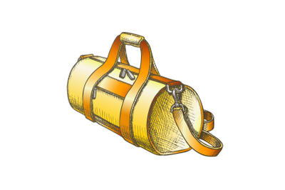 Cylindrical Sport Luggage Bag Color Vector