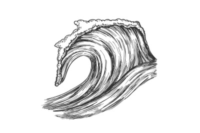 Rushing Tropical Ocean Marine Wave Storm Vector