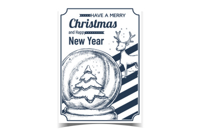 Christmas And New Year Advertising Poster Vector