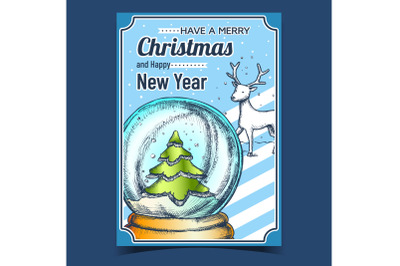 Christmas And New Year Advertising Poster Vector