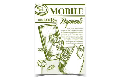 Mobile Payments Financial Advertise Banner Vector