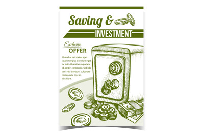 Saving And Investment Advertising Banner Vector