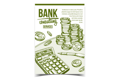 Bank Consulting Services Advertising Poster Vector