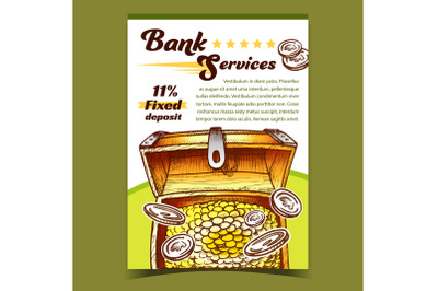 Bank Services Deposit Advertising Poster Vector