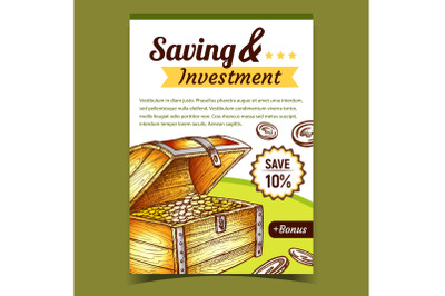 Saving And Investment Advertising Poster Vector