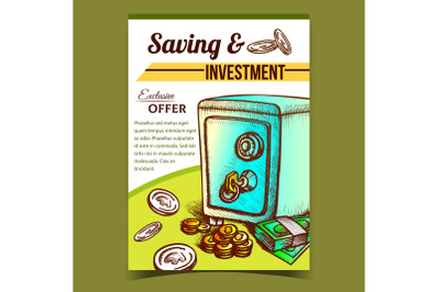 Saving And Investment Advertising Banner Vector