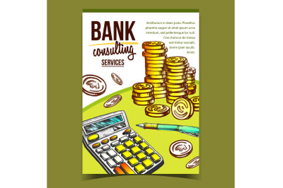 Bank Consulting Services Advertising Poster Vector