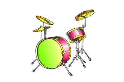 Drum Rhythm Musical Instrument Color Vector