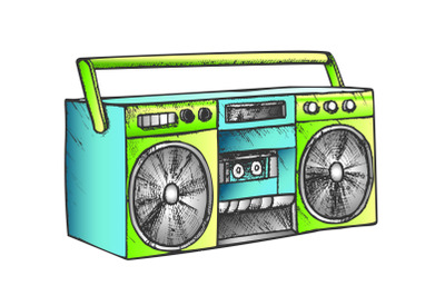 Music Player For Listening Music Color Vector