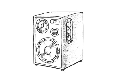 Loud Speaker For Listening Music Retro Vector