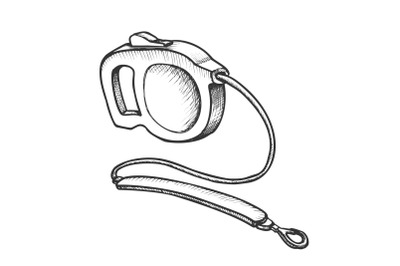 Leash Accessory For Domestic Dog Monochrome Vector