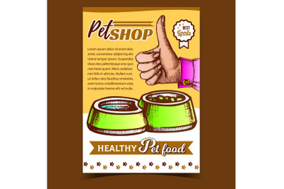 Pet Shop With Healthy Food Advertise Poster Vector