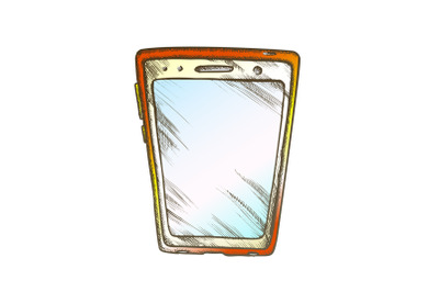 Smartphone Electronic Call Technology Color Vector