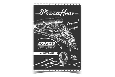 Italian Pizza House Advertising Banner Vector