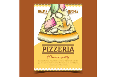 Pizzeria Delicious Italian Recipe Banner Vector