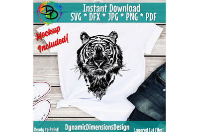 Tiger Head SVG Cricut&2C; Wild Animal Face&2C; Zoo Clipart&2C; mascot logo Vect