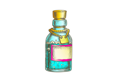 Bubbled Potion Elixir Bottle Color Vector