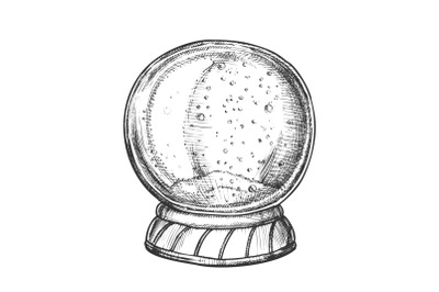 Christmas Snow Globe Souvenir Hand Drawn Vector