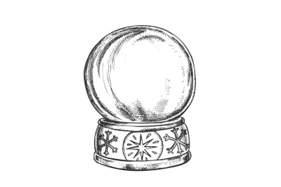 Empty Snowglobe Christmas Souvenir Vintage Vector