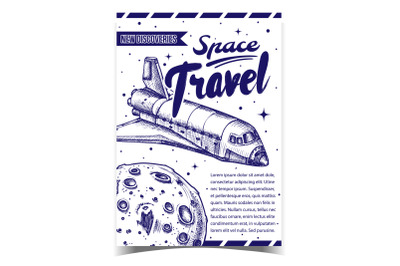 Space Travel Discoveries Advertising Banner Vector