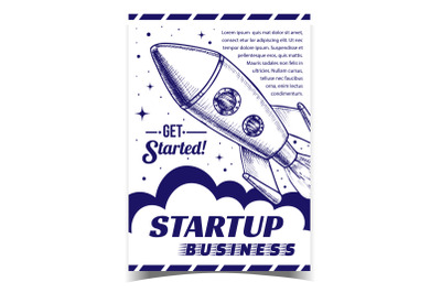 Startup Business Cosmic Advertising Banner Vector