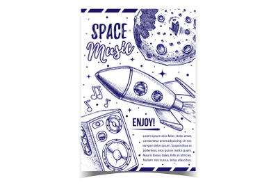 Space Music Enjoy Sound Advertising Poster Vector